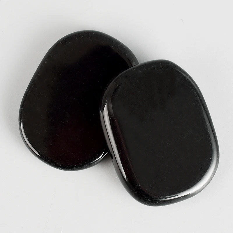 Пальмовый камень 45 мм драгоценный натуральный черный обсидиан искусственные