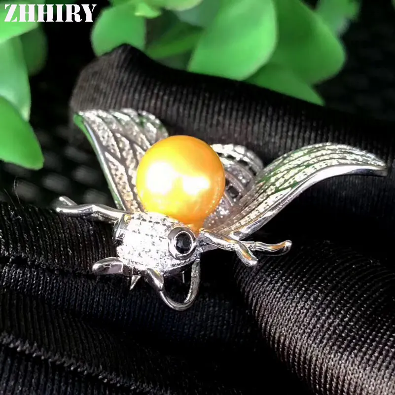 Женская Брошь из серебра 925 пробы с натуральным жемчугом|brooch pendant|fine jewelrybrooch |