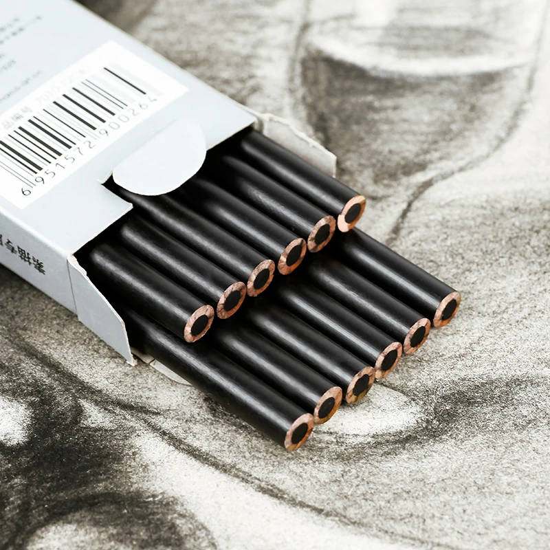 

12 pcs MARCO 7010 Charcoal Sketch Carbon Pen Charcoal Painting Charcoal Sketch Pen Soft Medium Hard Wooden Non-toxic drawing