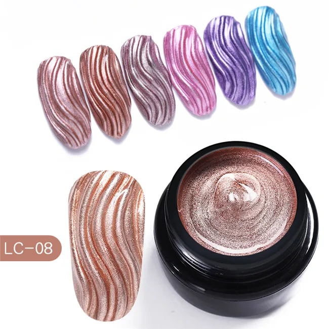 LC-08 LILYCUTE, 5 мл, металлический цвет, Гель-лак для ногтей, лак, живопись, паук, цветы, рисунок, золото, серебро, зеркальный блеск, УФ-гель - Цвет: LC-08