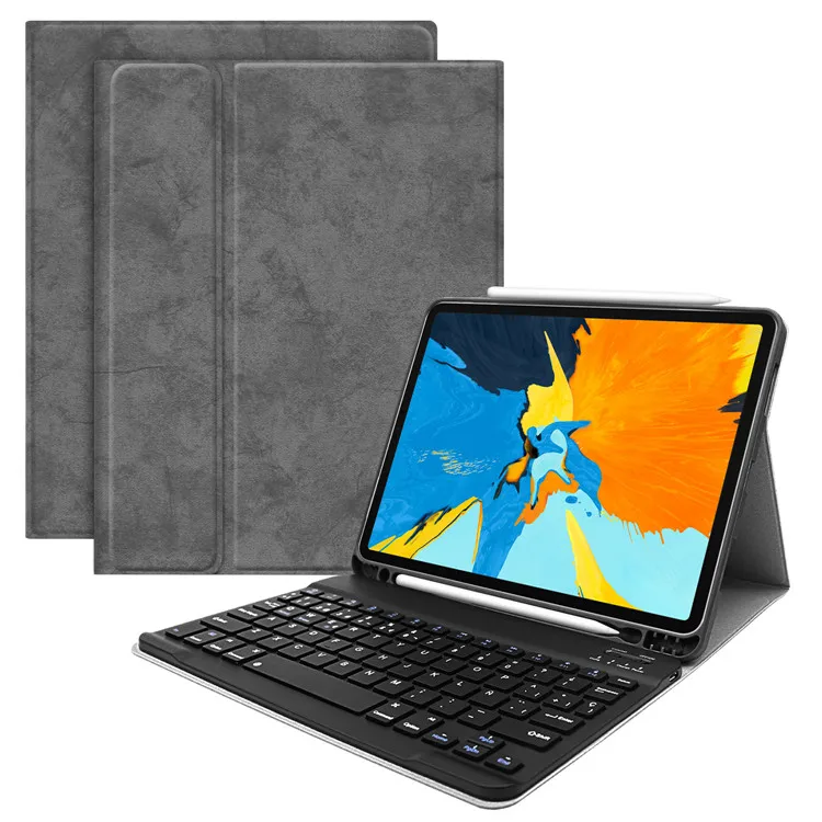 Gray-SP Kemile для iPad Pro 1" чехол клавиатура Bluetooth W карандашница Смарт Стенд Крышка для iPad Pro 1" дело Испанский клавиатура - Цвет: Gray-SP