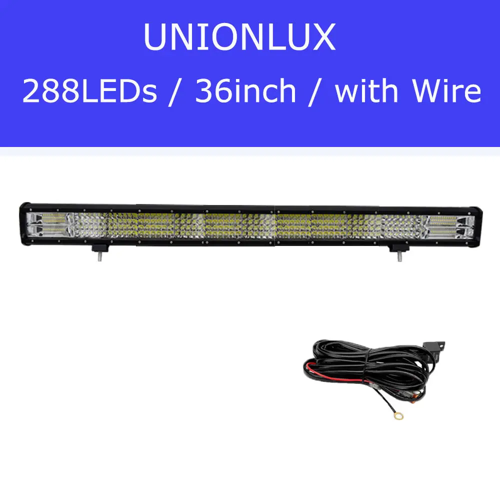 36in with wire 4Row 4-36 дюймов светодиодный рабочий светильник 20 дюймов светодиодный светильник для грузовика лодки внедорожный светильник ing 4WD 4x4 трактор ATV водительский светильник s 12V 24V - Цвет: 36in with wire