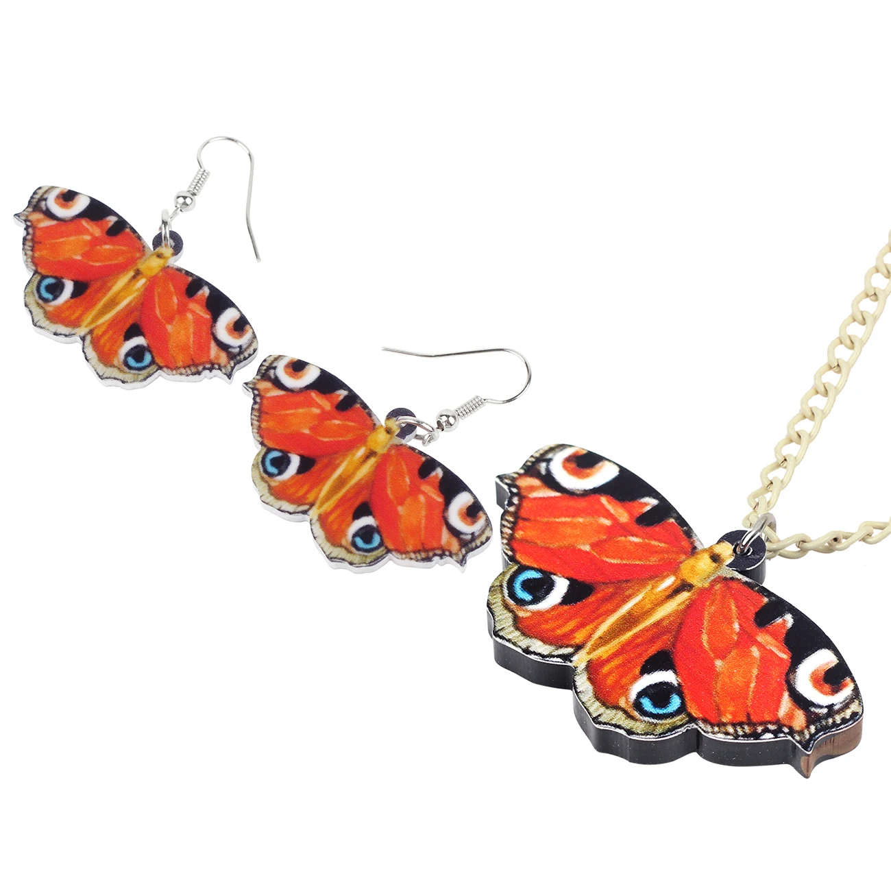 NEWEI акриловые Junonia альмана бабочка насекомых Ювелирные наборы серьги Висячие
