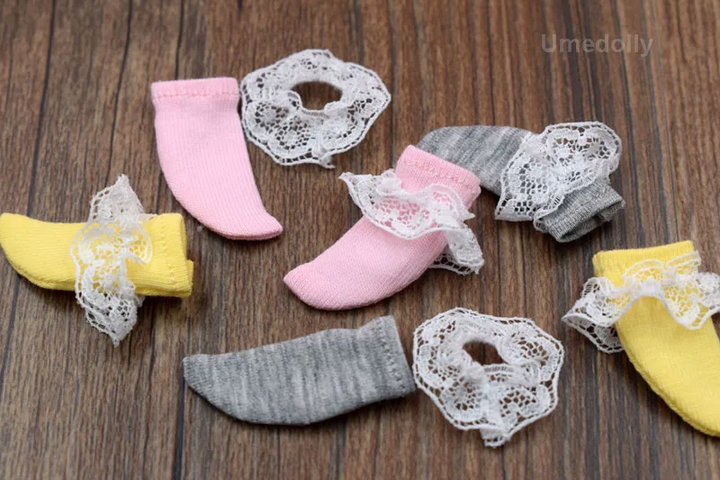 Новинка, 1 пара, короткие носки Blyth Doll, подходят для Licca, Azone, Redberry, Momoko, Barbies, кружевные носки для куклы, аксессуары для одежды
