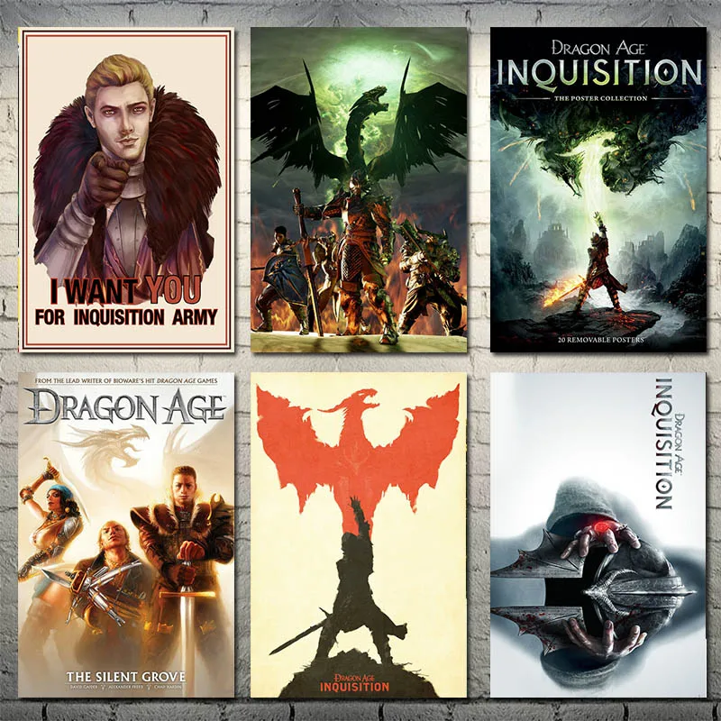 Dragon Age инквизиция игра искусство шелк Холст плакат 13x20 24x36 дюймов настенные картины-001