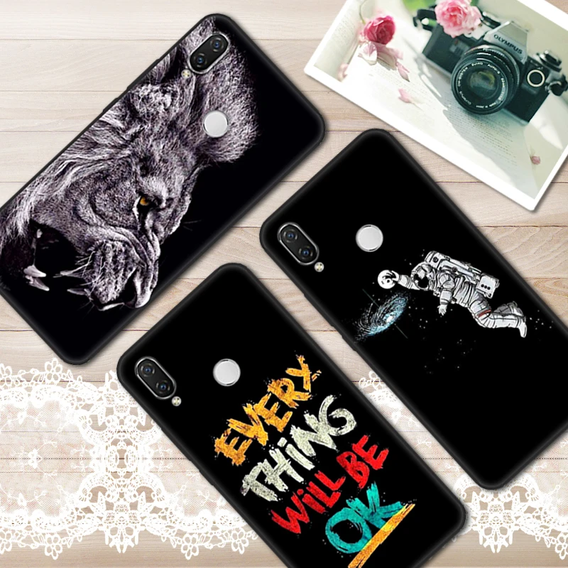 Чехол для Huawei Nova 3I 6 3 дюйма мягкий ТПУ черный Рисунок силиконовые чехлы телефонов