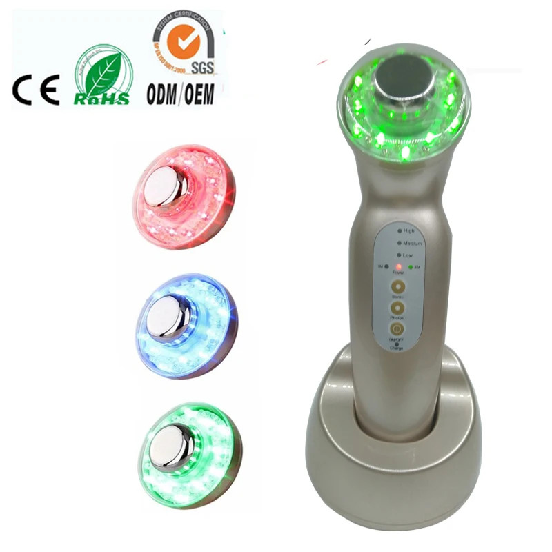 Two Head Replaceable Galvanic Face And Body Spa 3mhz&amp1mhz Utrasonic Photon Rejuvenation Firming Skin Care Facial Beauty Machine | Красота