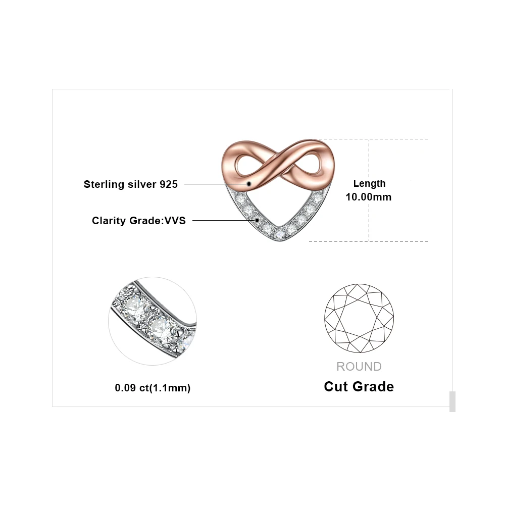 Женские серьги гвоздики JewelryPalace Infinity из стерлингового серебра 925 пробы с