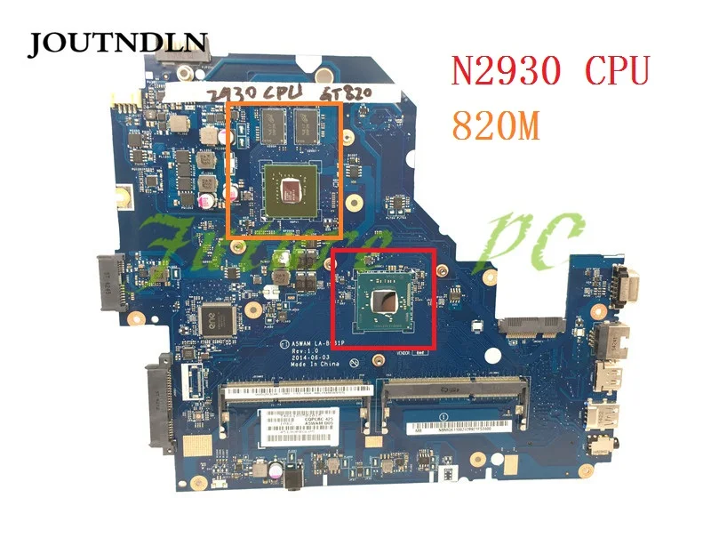 JOUTNDLN для Acer aspire E5-511 материнская плата ноутбука NBMQX11002 a5вам LA-B981P W/ N2930 CPU и 820M GPU