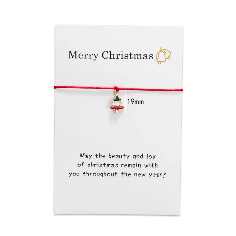 Wish Card Merry Рождество браслеты с деревом для женщин друг подарок на день рождения