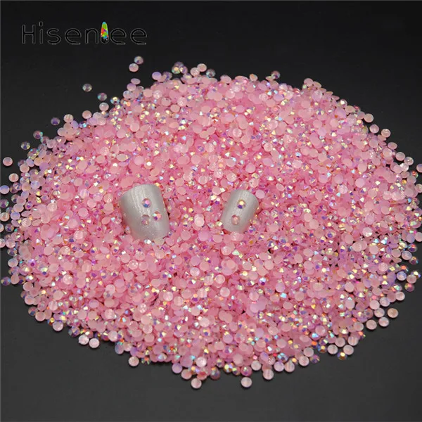 Light Pink AB Горячая 2000 шт Черный AB Волшебный Цвет Желе 2 мм смолы Стразы дизайн ногтей телефон палочки Стразы не горячей фиксации использовать клей - Цвет: Light Pink AB