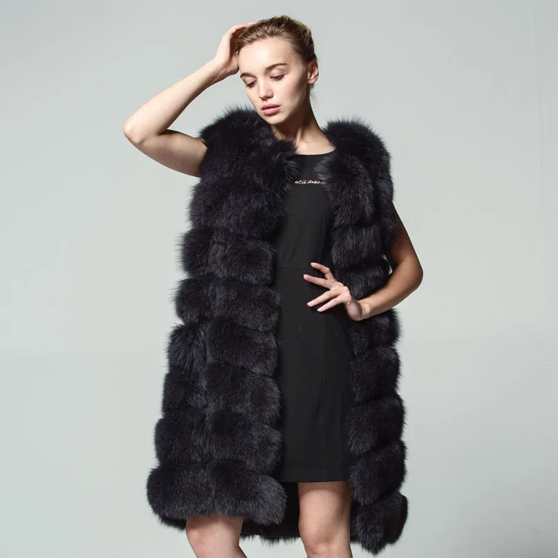 Женский жилет из натурального Лисьего меха средней длины|real fox|real fox furnatural furs |