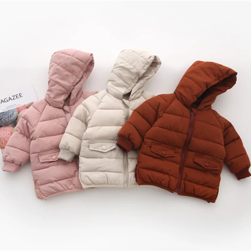 2018 осенне-зимняя куртка пальто детская теплая плотная верхняя одежда с капюшоном