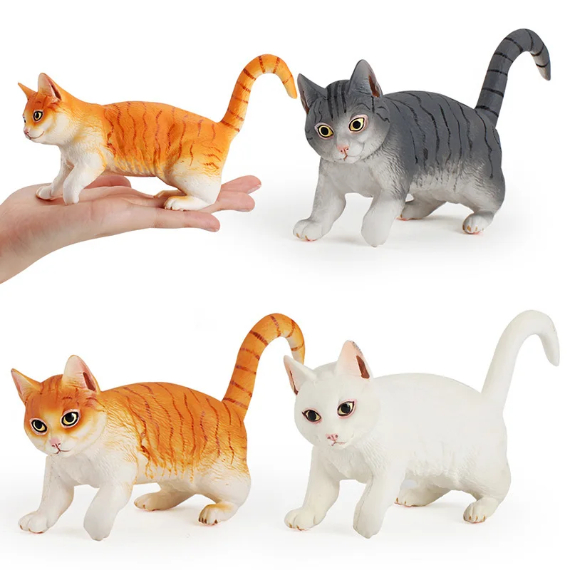 Colorful Cat Figure Collectible Toys Solid Ornament Animal Action Figures Kids Cognitive | Игрушки и хобби