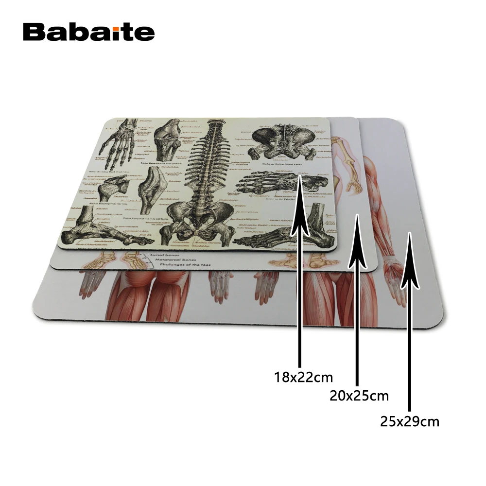 Babaite медицина Анатомия прочный шикарный коврик для мыши 180x220x2 мм 250x290x2 мм персонализированный товар