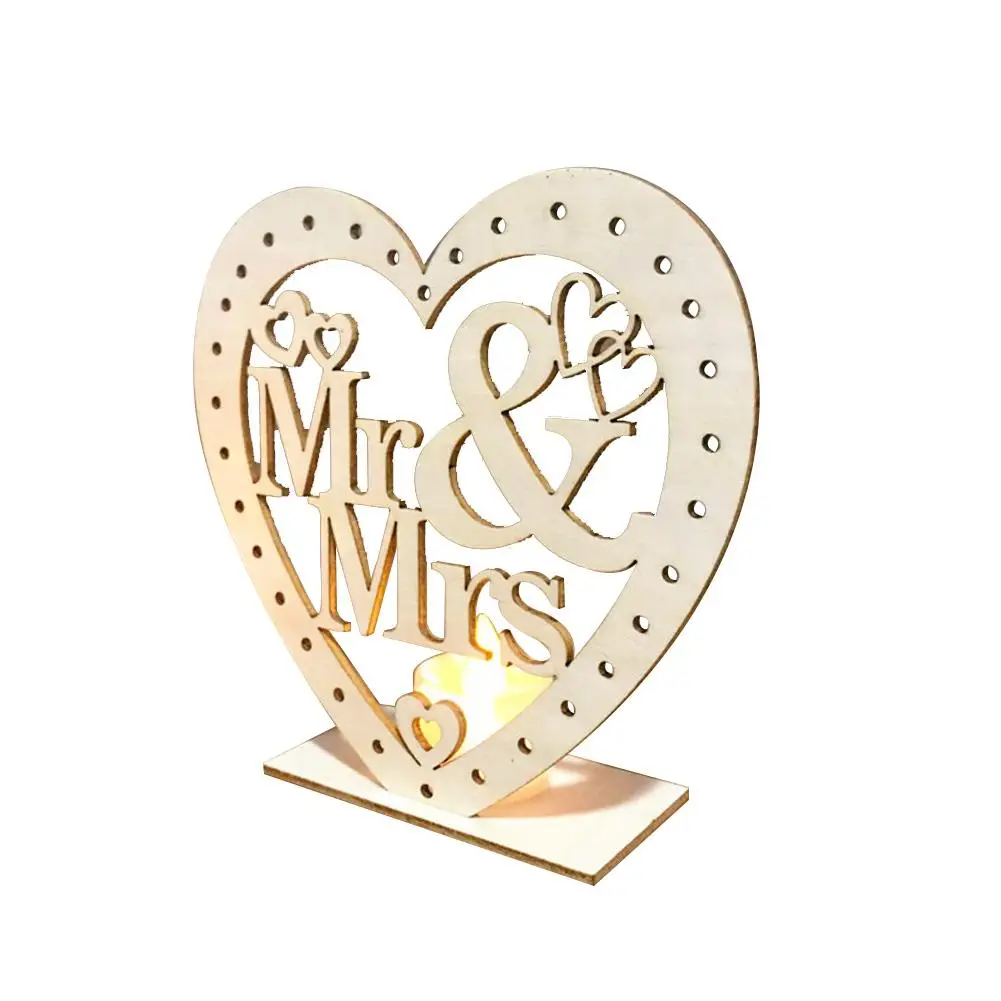 Деревянные Свадебные украшения светодиодный светильник для невесты Mr &amp Mrs стола