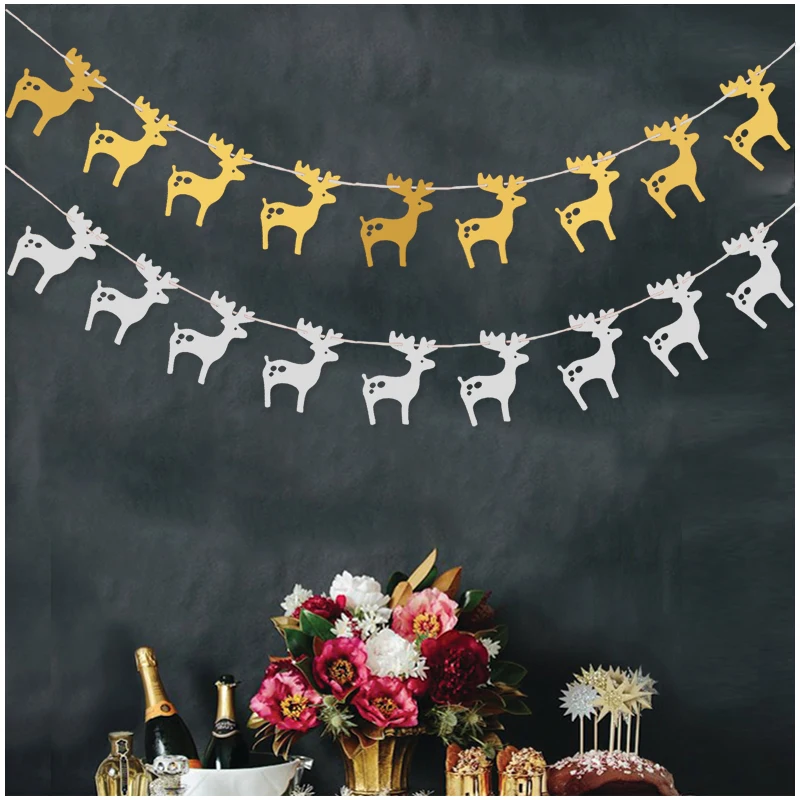 3 м Рождественская лося бумага Гирлянда Детская комната Новый год праздник