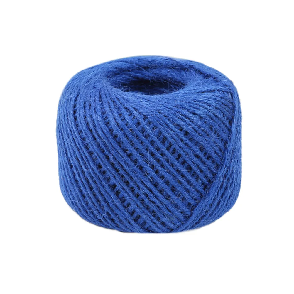 Dark Blue 2 мм 50 м/рулон джутовый шпагат Когтеточка для котов Тэги в стиле рустик обертывание для создания свадебного украшения веревочный шнур события подарочная упаковка - Цвет: Dark Blue