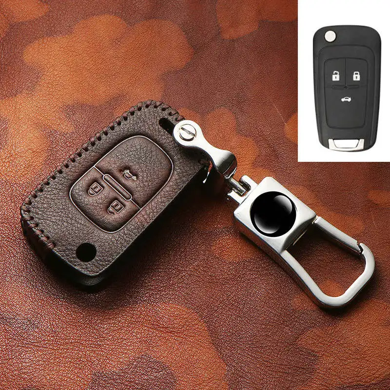 B-Coffee Чехол для ключей от автомобиля из натуральной кожи для Chevrolet buick Sonic Spark Cruze Captiva Lacetti Orlando Epica Trax Smart Keychain - Название цвета: B-Coffee