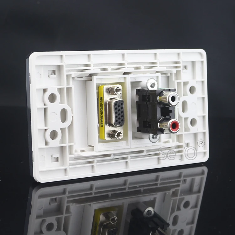 SeTo 120 тип красный и белый аудио + VGA проектор Панель настенная пластина розетка