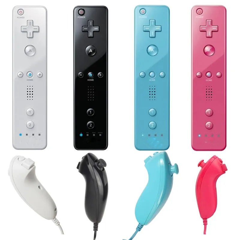 Беспроводной пульт дистанционного управления Nunchuk контроллер для nintendo wii с движения плюс защитный силиконовый чехол W/B/P геймпады