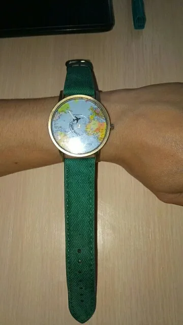 Hot Sale Mini World Fashion Quartz Watch Men Unisex Map Airplane Travel Around The World Women Leather Dress Wrist Watches#5