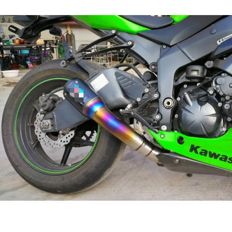 Титановая выхлопная труба для KAWASAKI ZX6R с глушитель из углеродного волокна слипоны