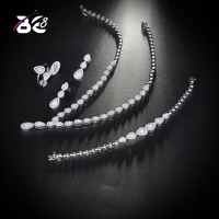 be 8 new sparking water drop jewelry sets high quality aaa cubic zirconia 4pcs bridal women jewelry set dinner party s138