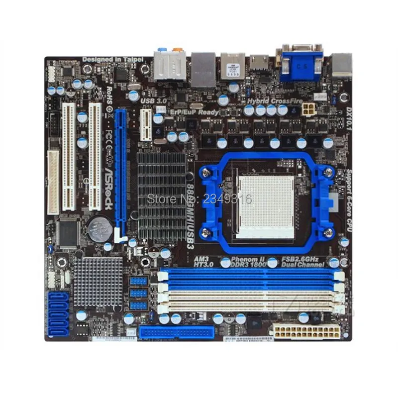 Для ASRock 880GMH/USB3 R2.0 оригинальная б/у настольная материнская плата Socket AM3 DDR3 SATA2 USB2.0 |