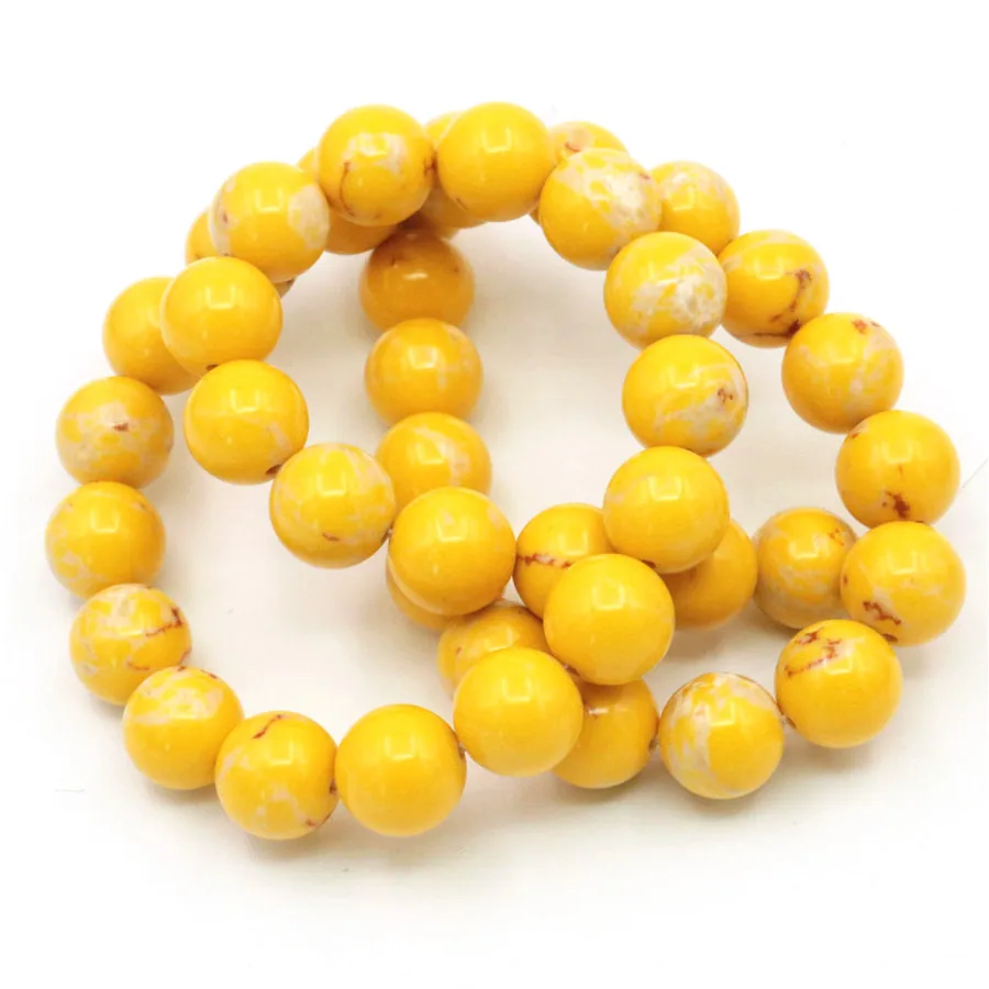 YOUCAIHUA Новое поступление оптом желтый индейка камень много размеров 6/8/10 мм бусины