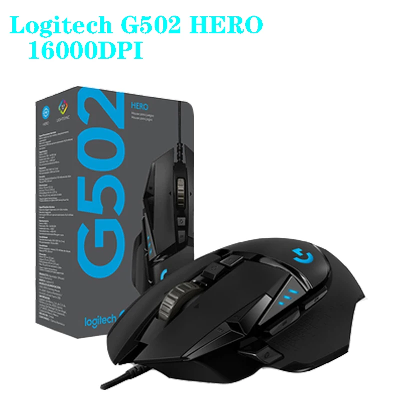 Оригинальная игровая мышь logitech G502 hero высокой производительности с двигателем 16000