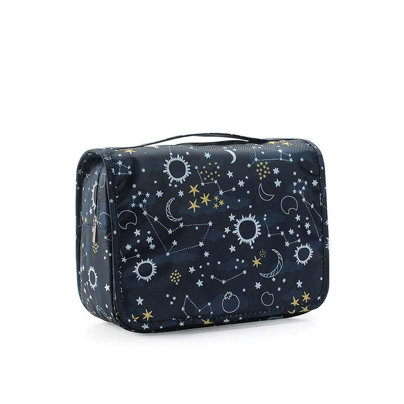 Starry sky Портативная дорожная сумка с петлями для Хранения Туалетных принадлежностей звездное небо водонепроницаемый органайзер для макияжа Фламинго косметическое хранение - Цвет: Starry sky