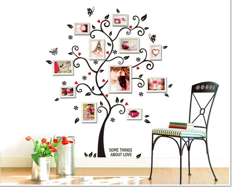 

120*100cm Large Size Family Picture Photo Frame Tree Wall Quote Art Stickers Home Decor Bedroom Decals ZYPA-6031