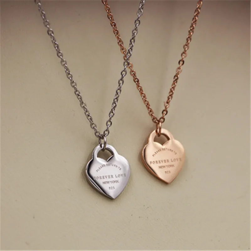 Женское колье с подвеской в виде сердца Ювелирное Украшение надписью Forever Love