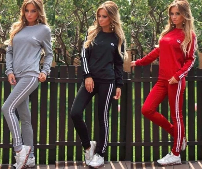 Женский спортивный костюм ZOGAA из двух предметов с длинным рукавом толстовка