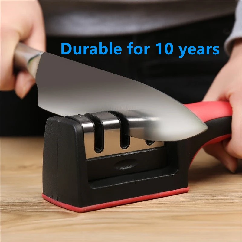 Dropshipping Knife Sharpener Quick Professional 3 Stages Grinder Non-Slip Silicone Rubber | Дом и сад