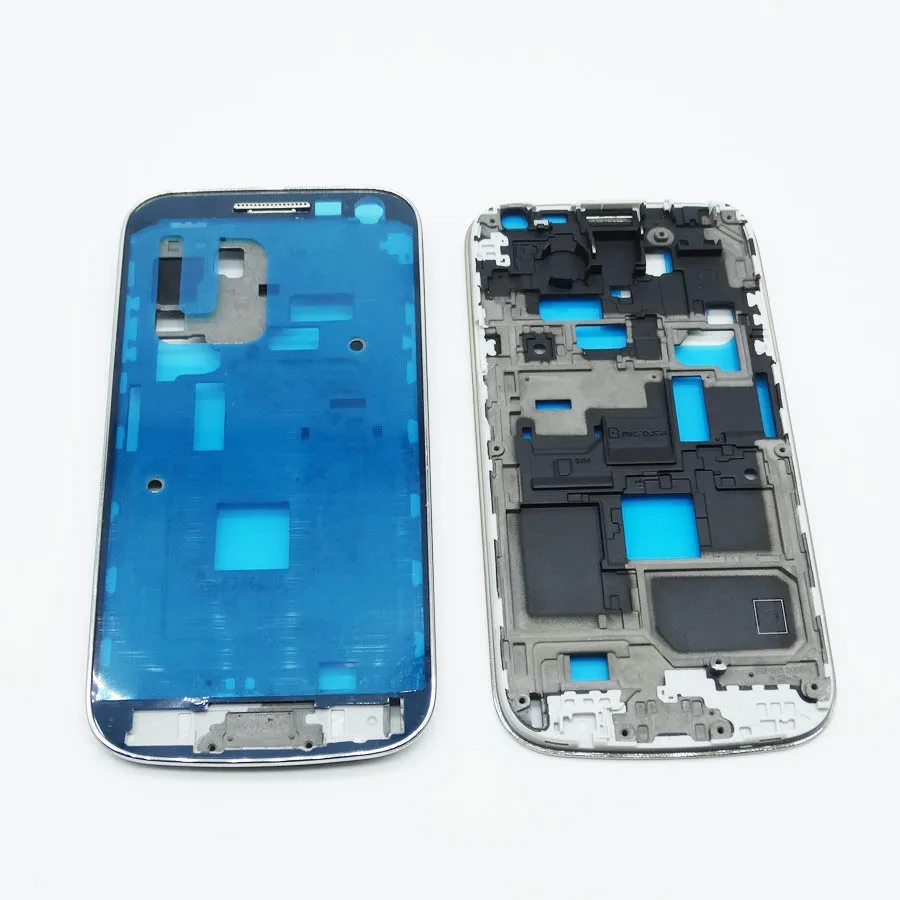 Корпус передней рамы для Samsung Galaxy S4 mini i9190 i9195 i9192 передняя панель серебристого