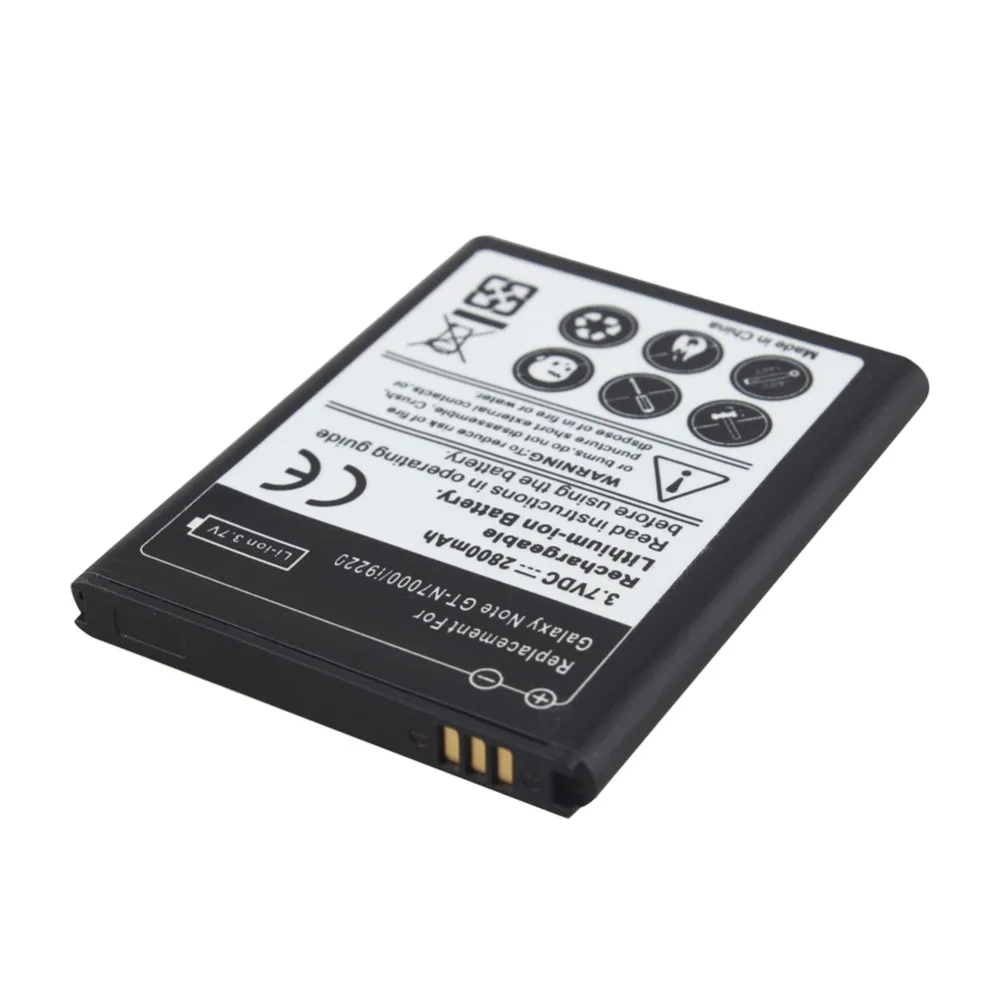 2x2800mah сменные батареи с настенным зарядным устройством для Samsung Galaxy Note i9220 GT N7000