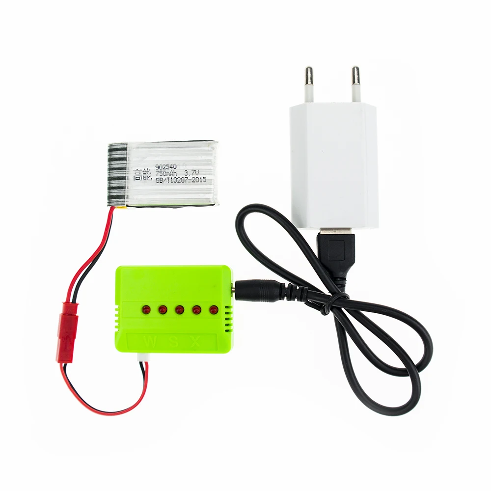 6pcs MJX X800 Lipo battery 3.7v 750mah JST plug batteries with charger and for X400 X300C rc drone parts | Электроника