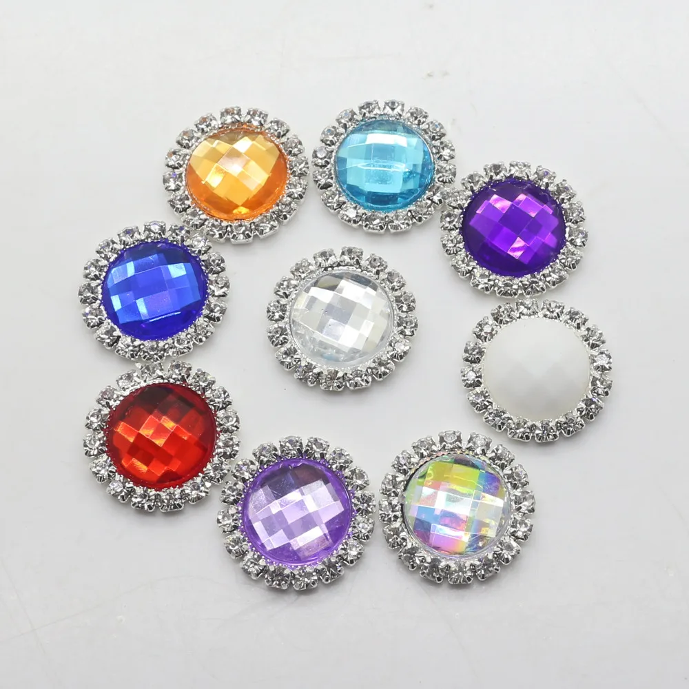 Швейная одежда 10 шт. круглые металлические кнопки со стразами свадебные