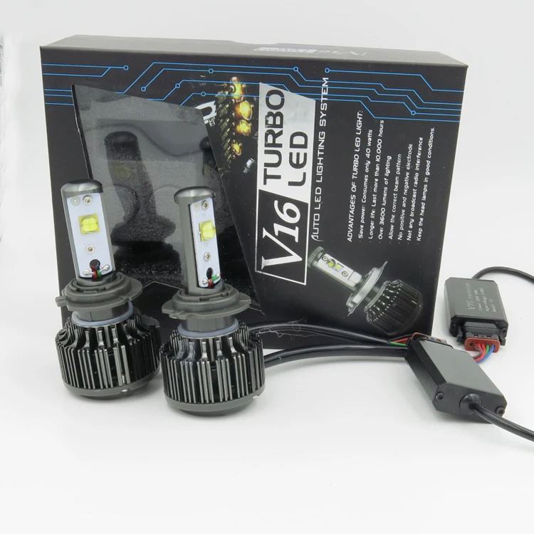 Комплект для светодиодных фар H7 9005 V16 turbo HB3 H10 EMC canbus H11 H1 H3 H8 H9 9006 880 881 7200LM|led headlight