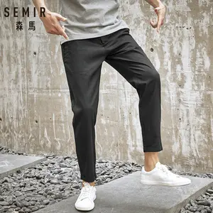 Мужские повседневные брюки SEMIR, однотонные прямые брюки в Корейском стиле, Новинка лета 2019