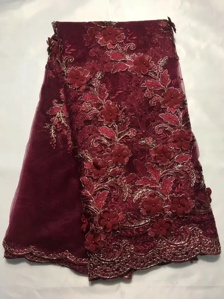 5 Yards/pc Beautiful royal blue french net lace fabric with beads and flower decoration african mesh for dress QN64-7 | Дом и сад