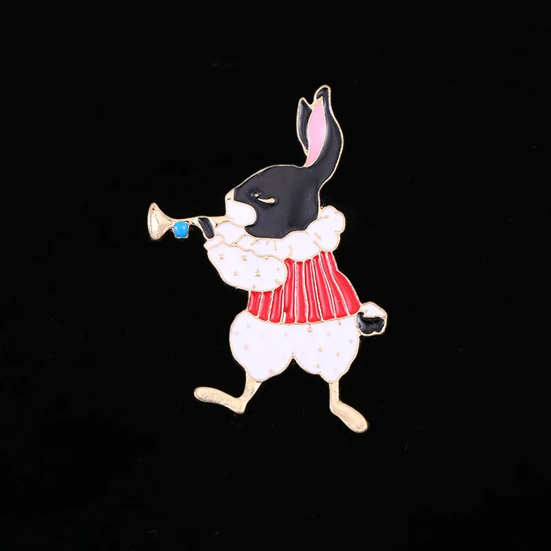 Милые животные булавки и броши для женщин Кролик Пара эмалированная булавка