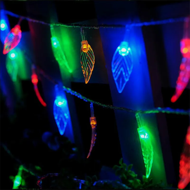 3 м 20LED батарея листья гирлянды пластиковые украшения для рождественской елки