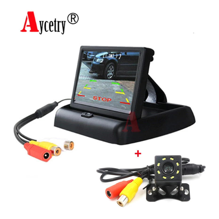Aycetry 4,3 ''HD Складная Автомобильная камера заднего вида, монитор заднего вида, цветной ЖК-дисплей, HD экран, автомобильная ccd камера заднего вида