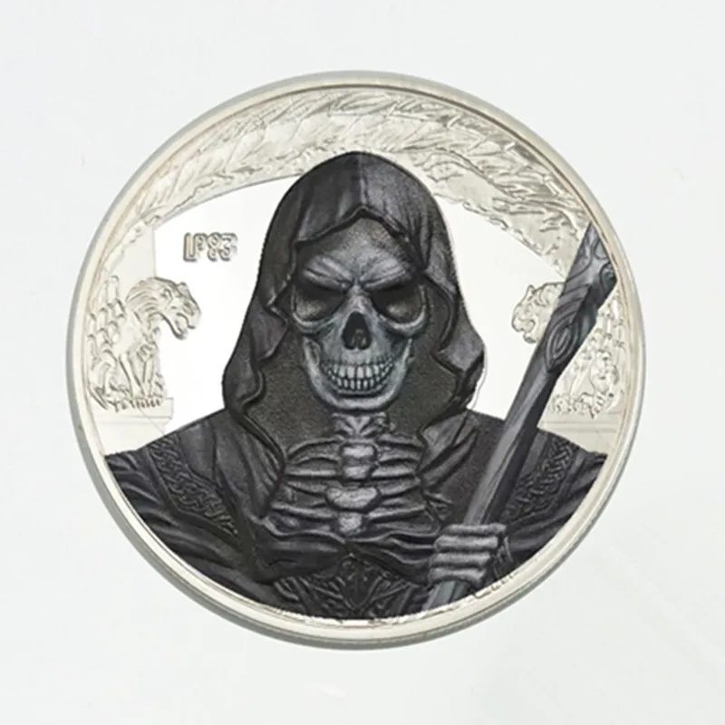 100 шт призрака крик убийца монеты посеребренные злые духи Монстр значок 40 мм