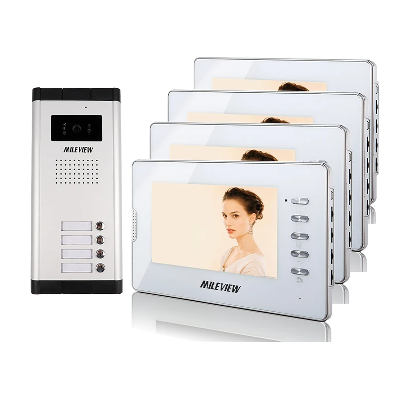 Фирменная Новинка домофон 4 белый монитор проводной 7 &quotцветной видеодомофон для