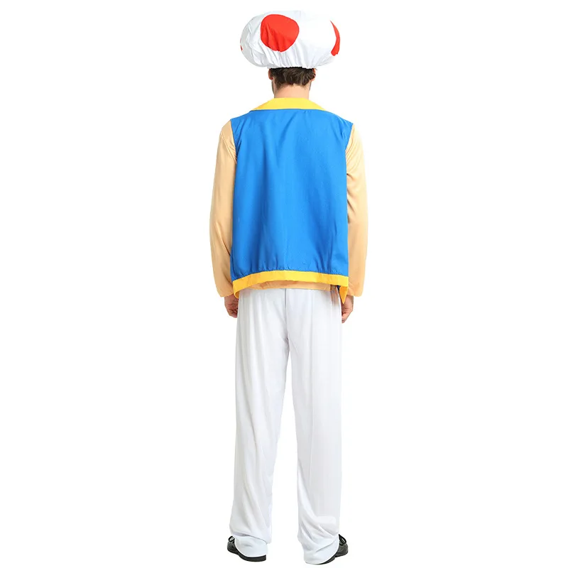 2019 New Carnival Halloween Mens Adult Mushroom Costume 1980s Video Game Male Fancy Dress Role-Play Party Outfit |