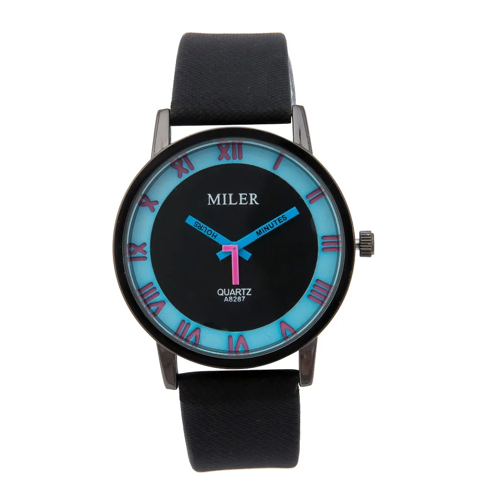 MILER модные женские часы имитация холста кожаный ремешок римские цифры